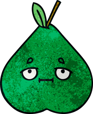 Bir insan tarafından çizilmiş armut retro grunge desen karikatürü