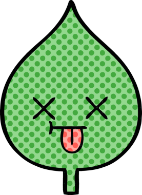 bir insan tarafından çizilmiş dışavurumsal yaprağın çizgi roman tarzı