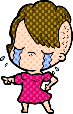 Bir insan tarafından çizilmiş ağlayan bir kız.