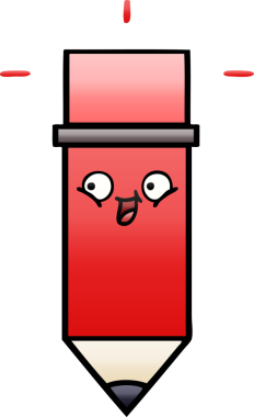 Bir insan tarafından çizilmiş bir kalemin gölgelenmiş karikatürü