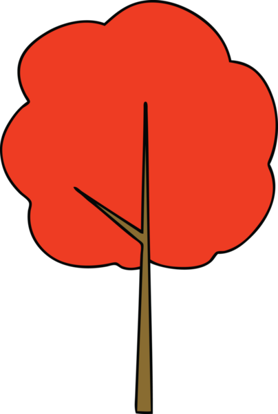 Bir insan tarafından çizilmiş tuhaf bir çizgi film ağacı.