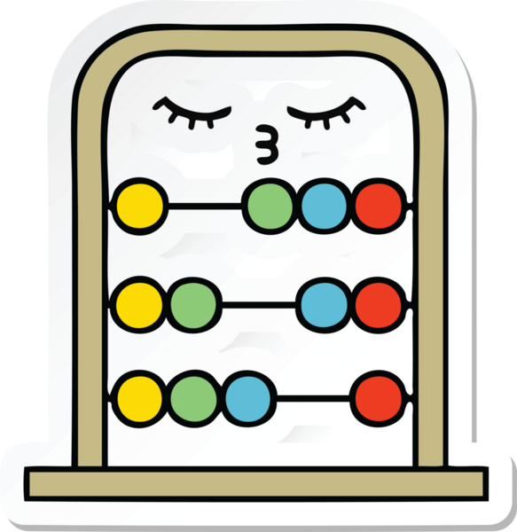 Bir insan tarafından çizilmiş şirin bir abaküs karikatürü çıkartması.