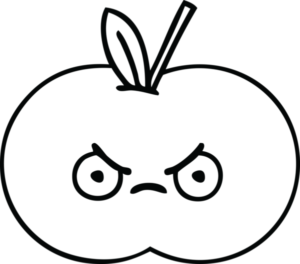 Bir insan tarafından çizilmiş kırmızı elma çizimi.