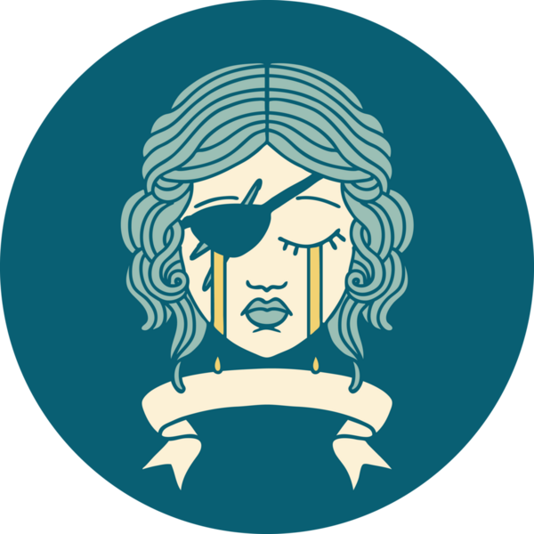 Retro Dövme Tarzı Ağlayan İnsan Haydut Bir insan tarafından çizilmiş pankartıyla