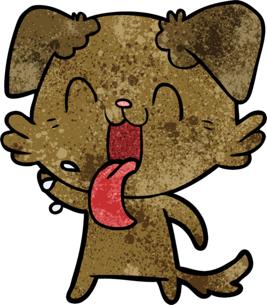 Bir insan tarafından çizilmiş nefes nefese bir köpek.