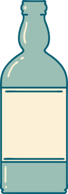 Bir insan tarafından çizilmiş bir şişenin ikonik dövme şekli