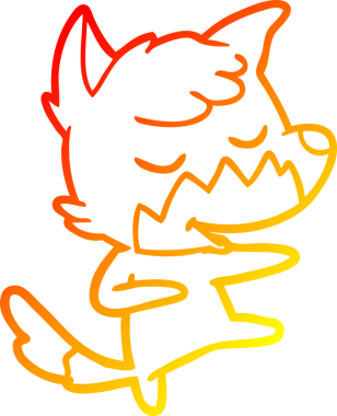 Bir insan tarafından çizilmiş, dost canlısı bir tilki çizgi filminin çizimi.