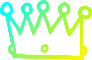 Bir insan tarafından çizilen karikatür kaplamasının soğuk gradyan çizgisi