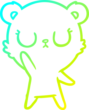 Bir insan tarafından çizilmiş barışçıl bir ayının soğuk gradyan çizgisi.