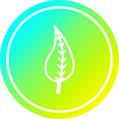 Bir insan tarafından çizilmiş doğal yaprak dairesel simgesi.