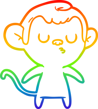 gökkuşağı gradyan çizgi çizimi bir insan tarafından çizilmiş bir maymun