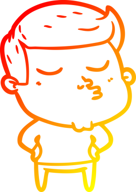 Bir insan tarafından çizilen çizgi film modelinin sıcak çizgi çizimi.