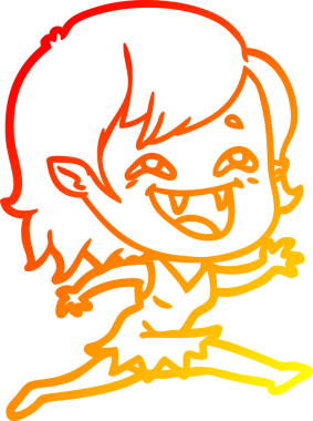 Bir insan tarafından çizilmiş gülen vampir kız çizgi filmi.