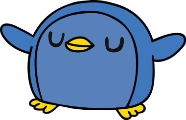 Bir insan tarafından çizilmiş sevimli bir penguen resmi.