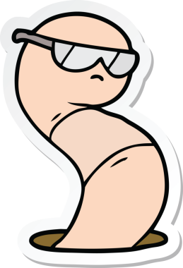 Bir insan tarafından çizilmiş havalı solucanın çıkartması.