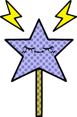 Bir insan tarafından çizilmiş sihirli değnek çizgi romanı.