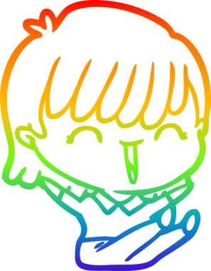 gökkuşağı gradyan çizimi bir insan tarafından çizilmiş bir karikatür kadın