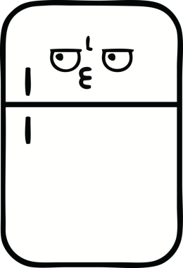 Bir insan tarafından çizilmiş buz dolabı karikatürü.