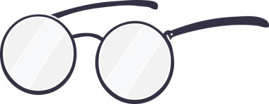 Bir insan tarafından çizilmiş düz renk çizgi film gözlüğü