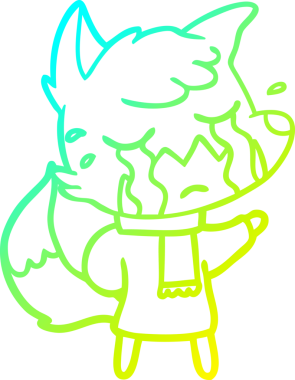 Bir insan tarafından çizilmiş ağlayan tilki çizgi filmi.