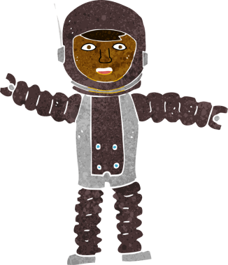 Bir insan tarafından çizilmiş bir astronot.