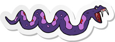 Bir insan tarafından çizilmiş zehirli bir yılan çıkartması.