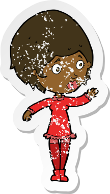 Bir insan tarafından çizilmiş bir karikatürün gerilimli çıkartması.