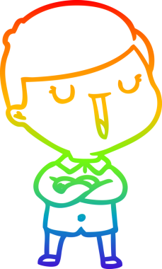 gökkuşağı gradyan çizgi çizimi bir insan tarafından çizilmiş mutlu bir çocuk