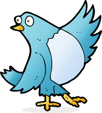 bir insan tarafından çizilmiş dans eden mavi kuş.