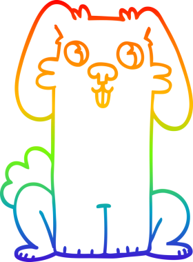 Gökkuşağı gradyan çizgi çizimi Bir insan tarafından çizilmiş şirin tavşan