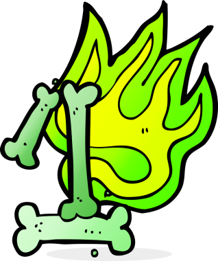 Bir insan tarafından çizilmiş bir cadılar bayramı kemik numarası.