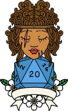 Retro Dövme Tarzı İnsan Barbarlığı Bir insan tarafından çizilmiş 20 zar ile