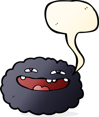 Bir insan tarafından çizilmiş mutlu karikatür bulutu.