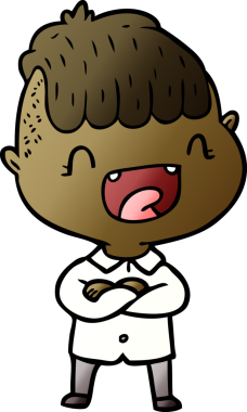 Bir insan tarafından çizilmiş mutlu çocuk çizgi filmi.