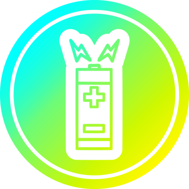 bir insan tarafından çizilmiş serin gradyan bitiş ile pil dairesel simgesi