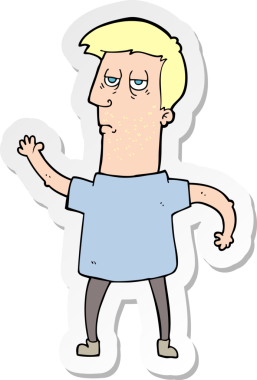 Bir insan tarafından çizilmiş sıkılan bir çizgi filmin çıkartması.