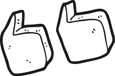 Bir insan tarafından çizilen el yazısı siyah beyaz tırnak işaretleri