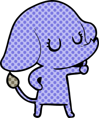 Bir insan tarafından çizilmiş şirin bir fil.