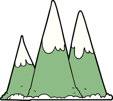 bir insan tarafından çizilmiş çizgi film dağları