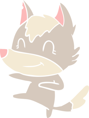 Bir insan tarafından çizilmiş düz renkli çizgi film kurdu.