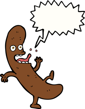 Bir insan tarafından çizilmiş konuşma balonlu çizgi film sosisi.