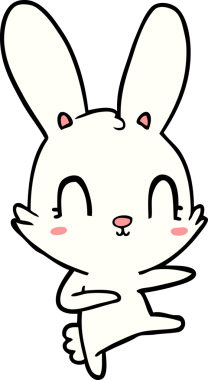 Bir insan tarafından çizilmiş sevimli çizgi film tavşanı