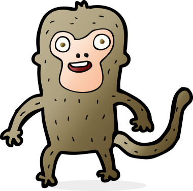 Bir insan tarafından çizilmiş çizgi maymun.