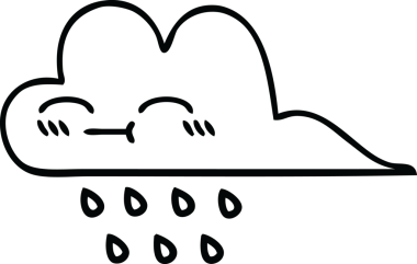 Bir insan tarafından çizilmiş yağmur bulutunun çizgi çizimi