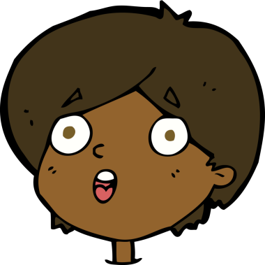 bir insan tarafından çizilmiş çizgi film hayret verici ifadesi.