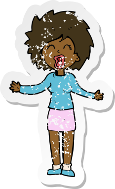 Bir insan tarafından çizilmiş gürültülü bir karikatürün gerilimli yapıştırması.