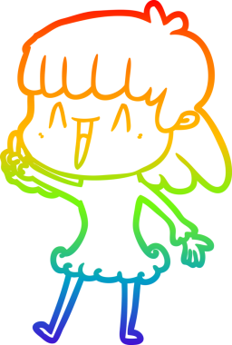 gökkuşağı gradyan çizimi bir insan tarafından çizilmiş bir karikatür kadın