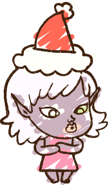 Bir insan tarafından çizilen Noel Elf Tebeşiri