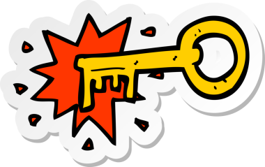 Bir insan tarafından çizilmiş eski bir çizgi filmin çıkartması.