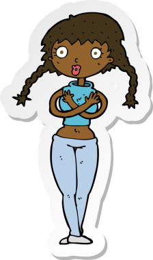 Bir insan tarafından çizilmiş, gücendirilmiş bir karikatür çıkartması.